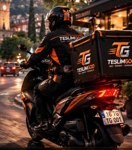 TeslimGOO turuncu siyah motosikletli kurye